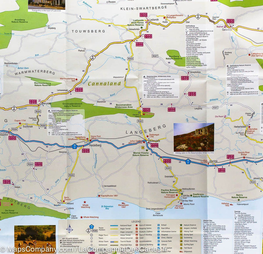 Carte routière - Garden Route & Route 62 (Est du Cap, Afrique du Sud) | MapStudio carte pliée MapStudio 