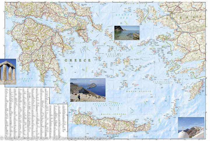 Carte routière - Grèce | National Geographic carte pliée National Geographic 