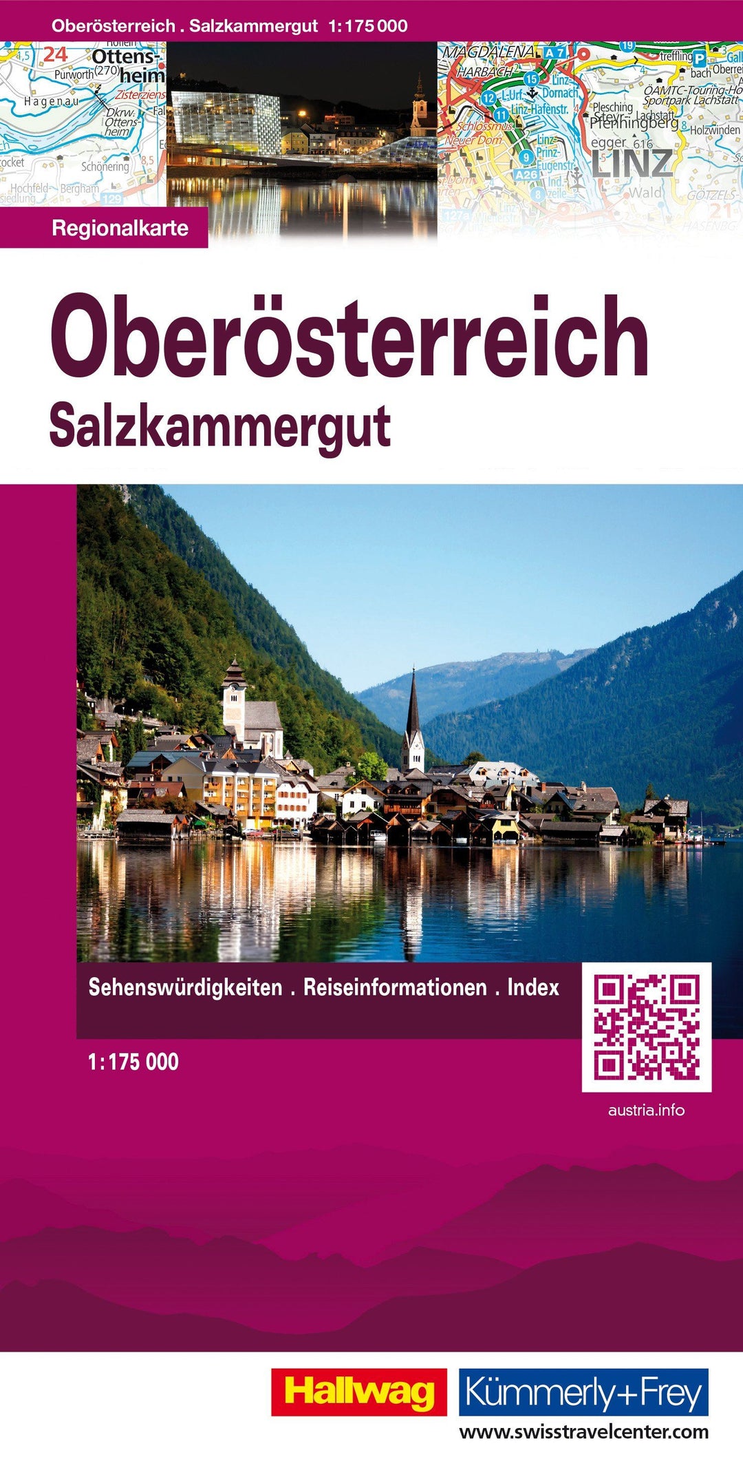 Road map - Upper Austria, Salzkammergut | Hallwag - Regional map ...