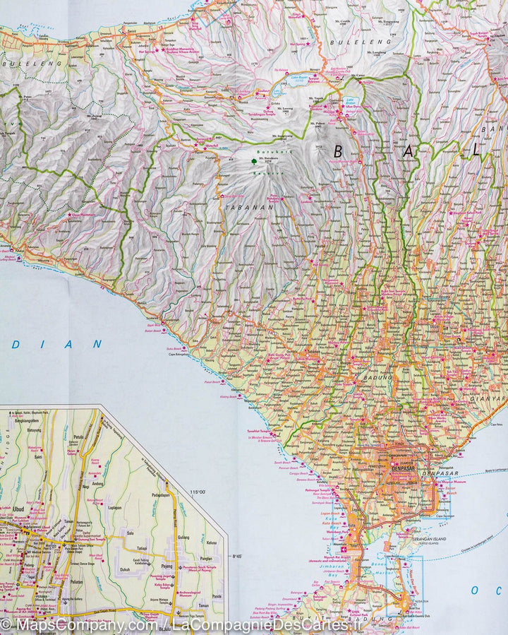 Carte routière imperméable - Bali et Lombok (Indonésie) | Nelles Map carte pliée Nelles Verlag 