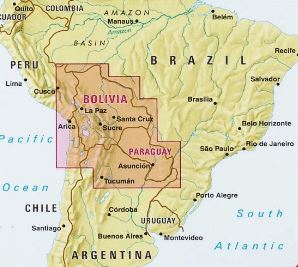 Carte routière de la Bolivie et du Paraguay | Nelles Map - La Compagnie des Cartes