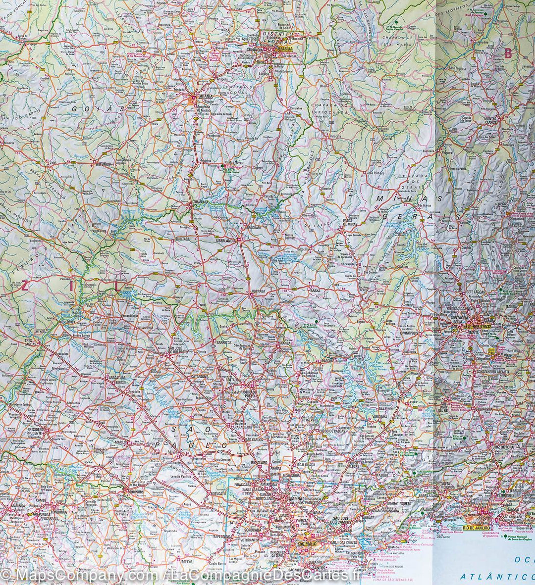 Carte routière imperméable - Brésil Centre & sud | Nelles Map carte pliée Nelles Verlag 