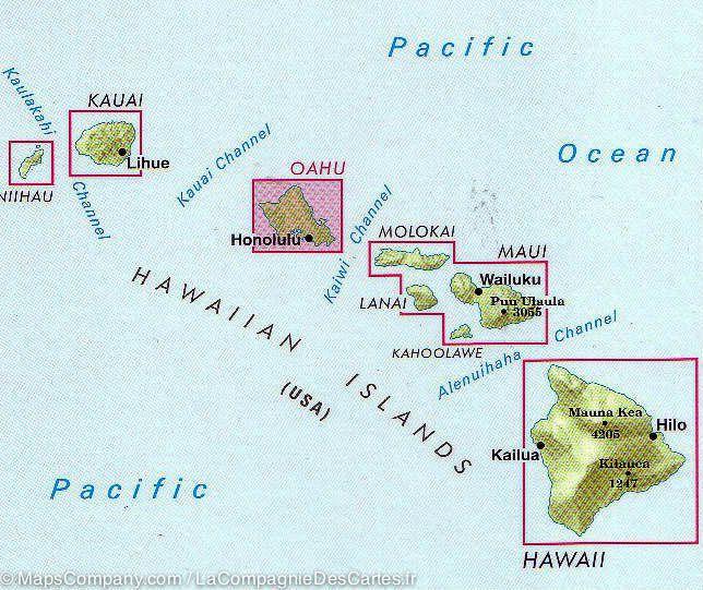 Travel Map - Honolulu (Waikiki to Pearl Harbour) & Oahu