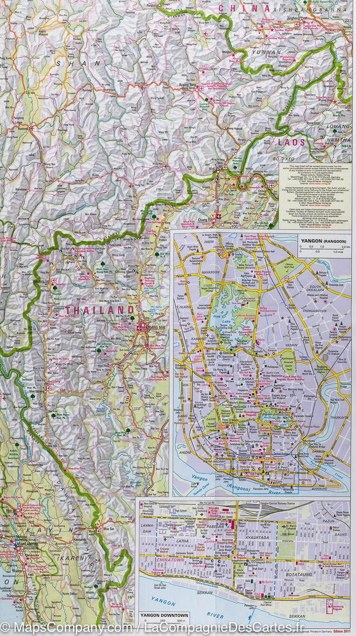 Carte routière imperméable - Myanmar (Birmanie) | Nelles Map carte pliée Nelles Verlag 