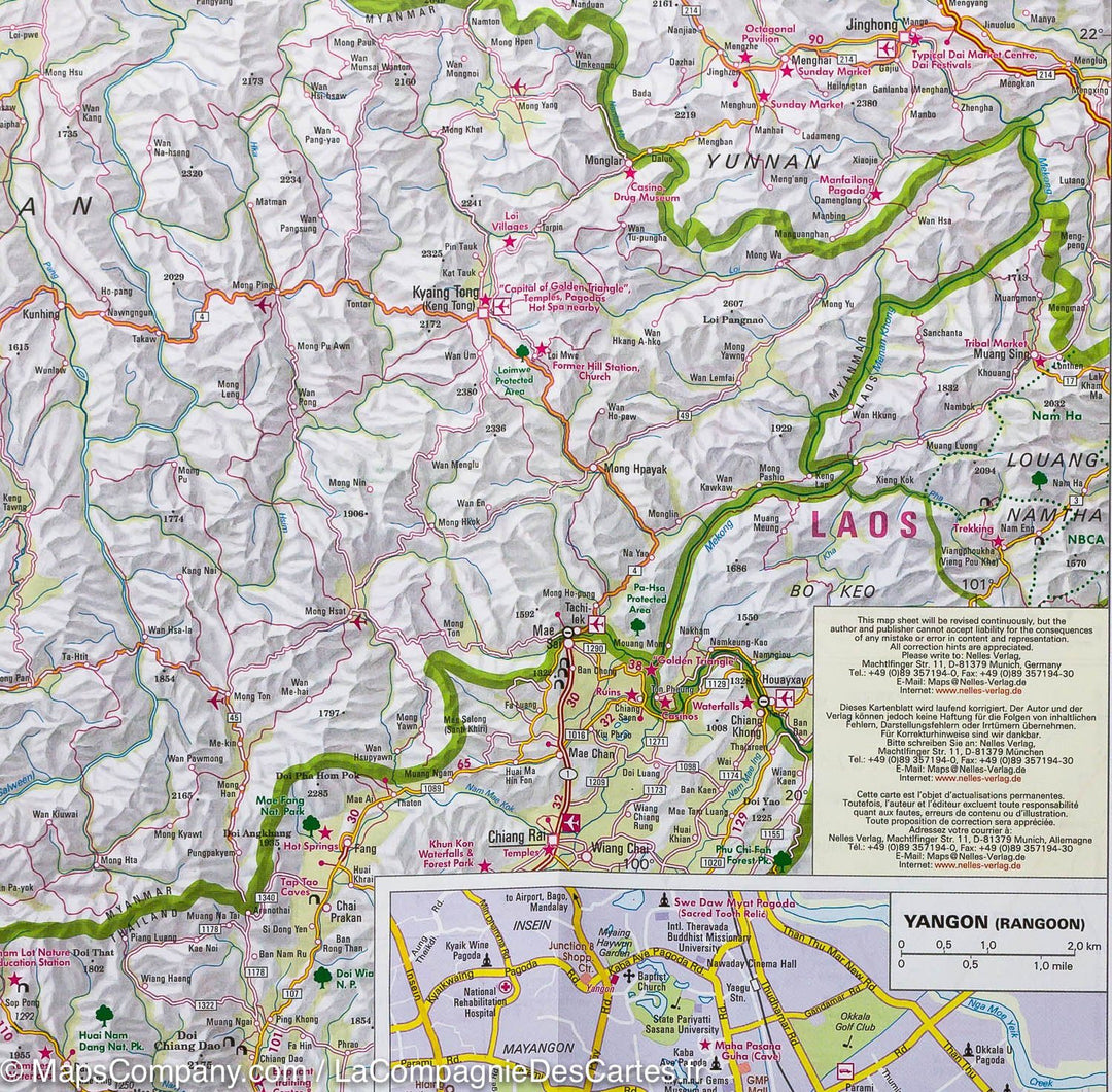 Carte routière imperméable - Myanmar (Birmanie) | Nelles Map carte pliée Nelles Verlag 