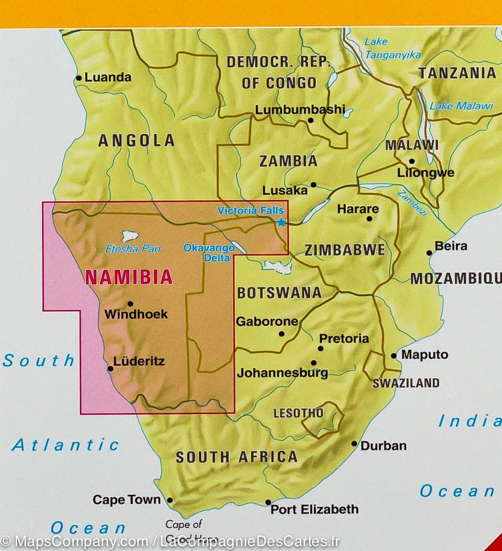 Carte routière imperméable - Namibie & Botswana | Nelles Map carte pliée Nelles Verlag 