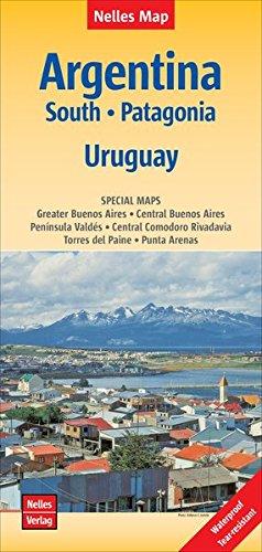 Carte routière imperméable - Sud de l'Argentine & Uruguay | Nelles Map carte pliée Nelles Verlag 