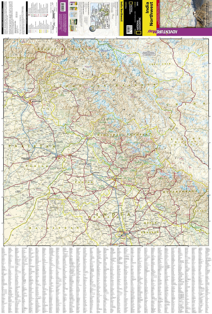 Carte routière - Inde Nord-ouest | National Geographic carte pliée National Geographic 