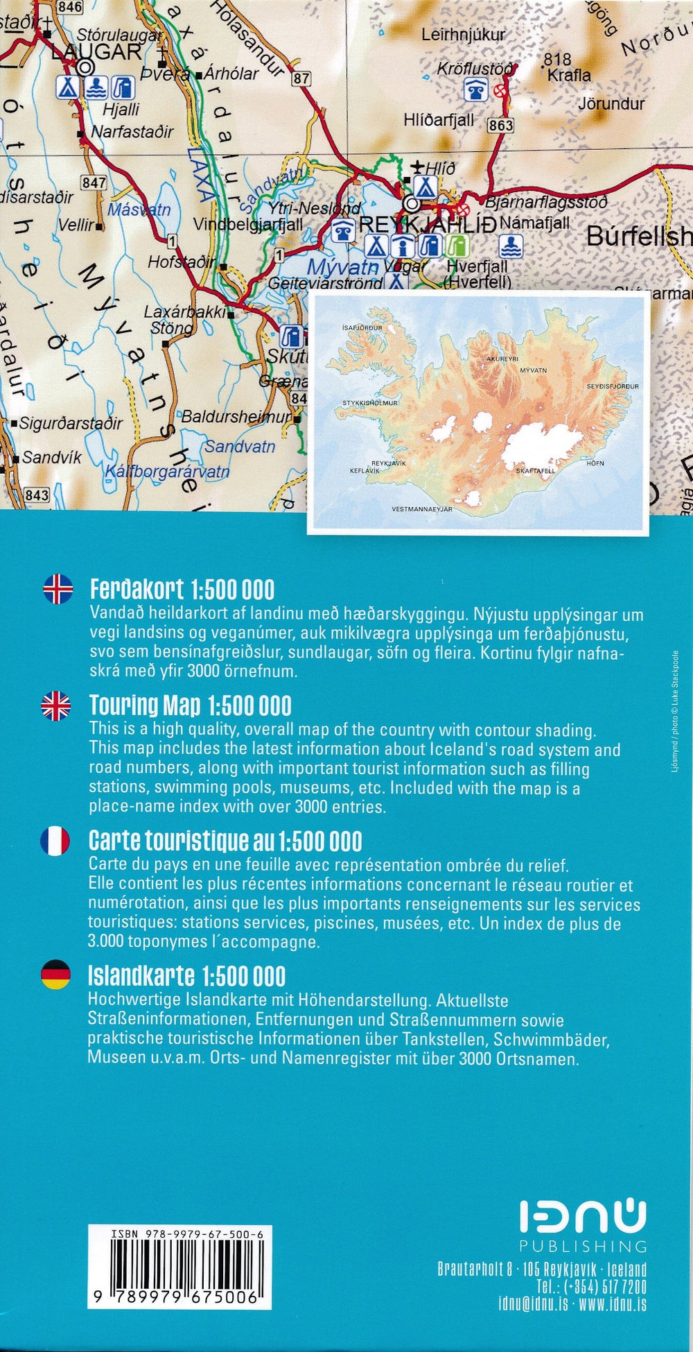 Carte routière - Islande | Ferdakort carte pliée Ferdakort 