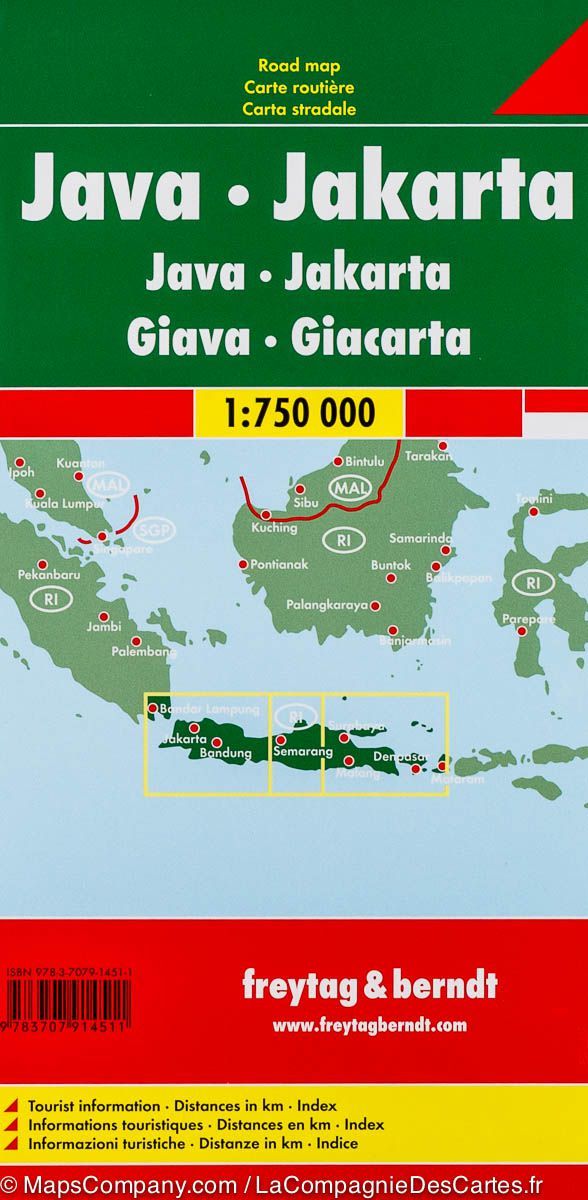 Carte routière - Java & Plan de Jakarta | Freytag & Berndt carte pliée Freytag & Berndt 