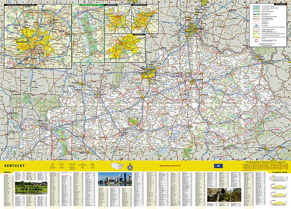 Carte routière - Kentucky | National Geographic carte pliée National Geographic 