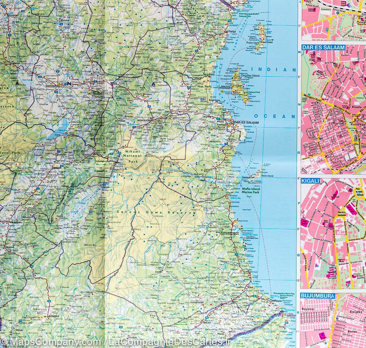 Carte routière du Kenya, Tanzanie &#038; Ouganda | Freytag &#038; Berndt - La Compagnie des Cartes