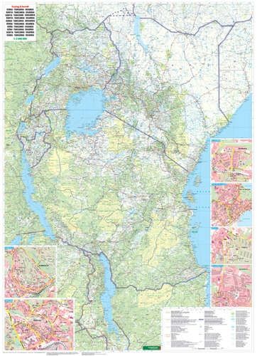 Carte routière - Kenya, Tanzanie & Ouganda | Freytag & Berndt carte pliée Freytag & Berndt 