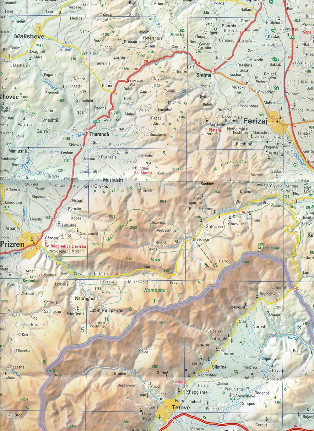 Carte routière - Kosovo | Huber carte pliée Huber 