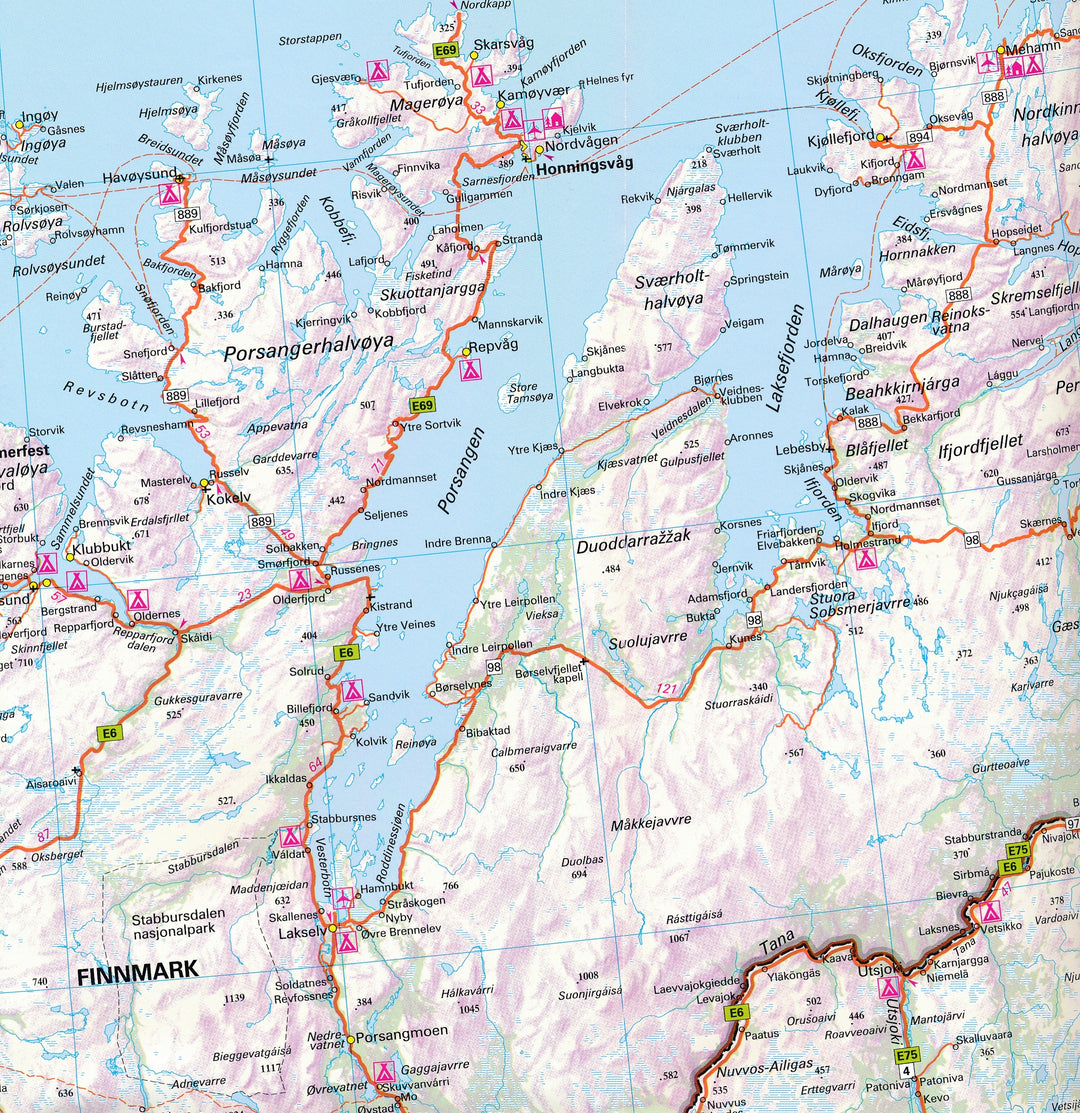 Carte routière - Laponie | Norstedts carte pliée Norstedts 