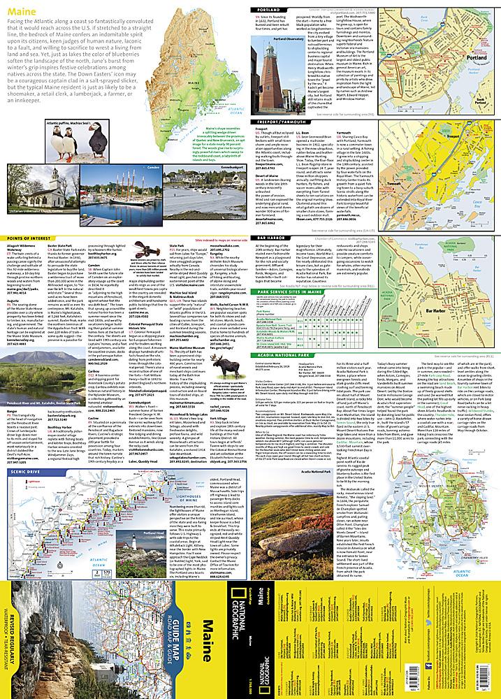 Carte routière - Maine | National Geographic carte pliée National Geographic 