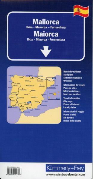 Carte routière - Majorque, Ibiza, Minorque, Formentera | Kümmerly & Frey carte pliée Kümmerly & Frey 
