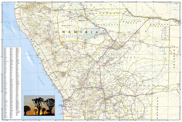 Carte routière - Namibie | National Geographic carte pliée National Geographic 