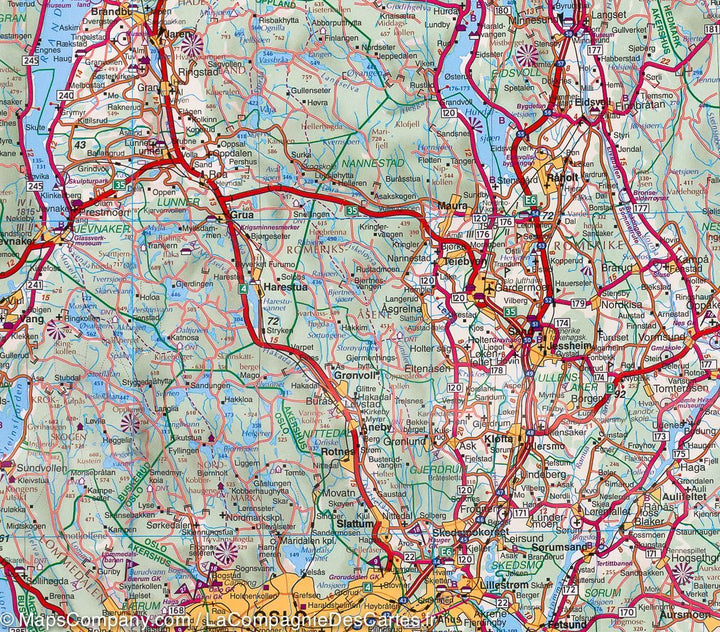 Carte routière #1 – Norvège Sud | Kümmerly   Frey - La Compagnie des Cartes