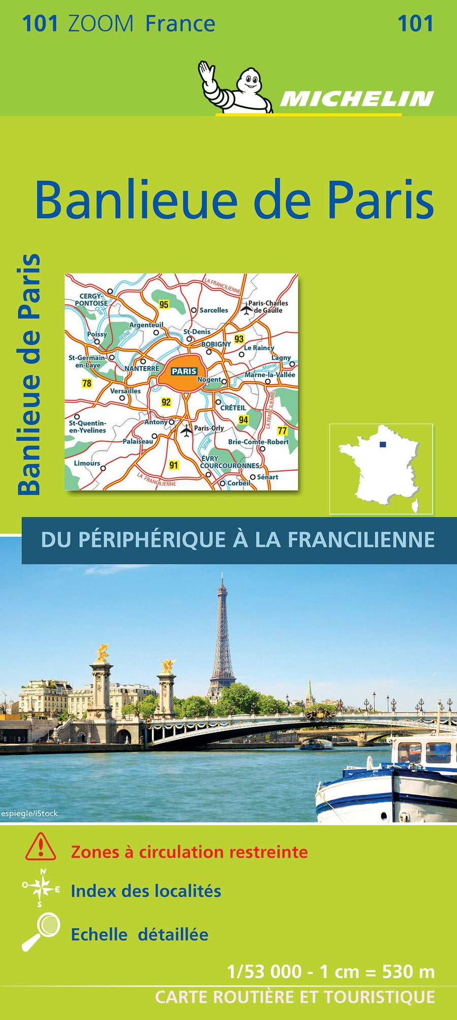 Carte routière n° 101 - Banlieue de Paris | Michelin carte pliée Michelin 