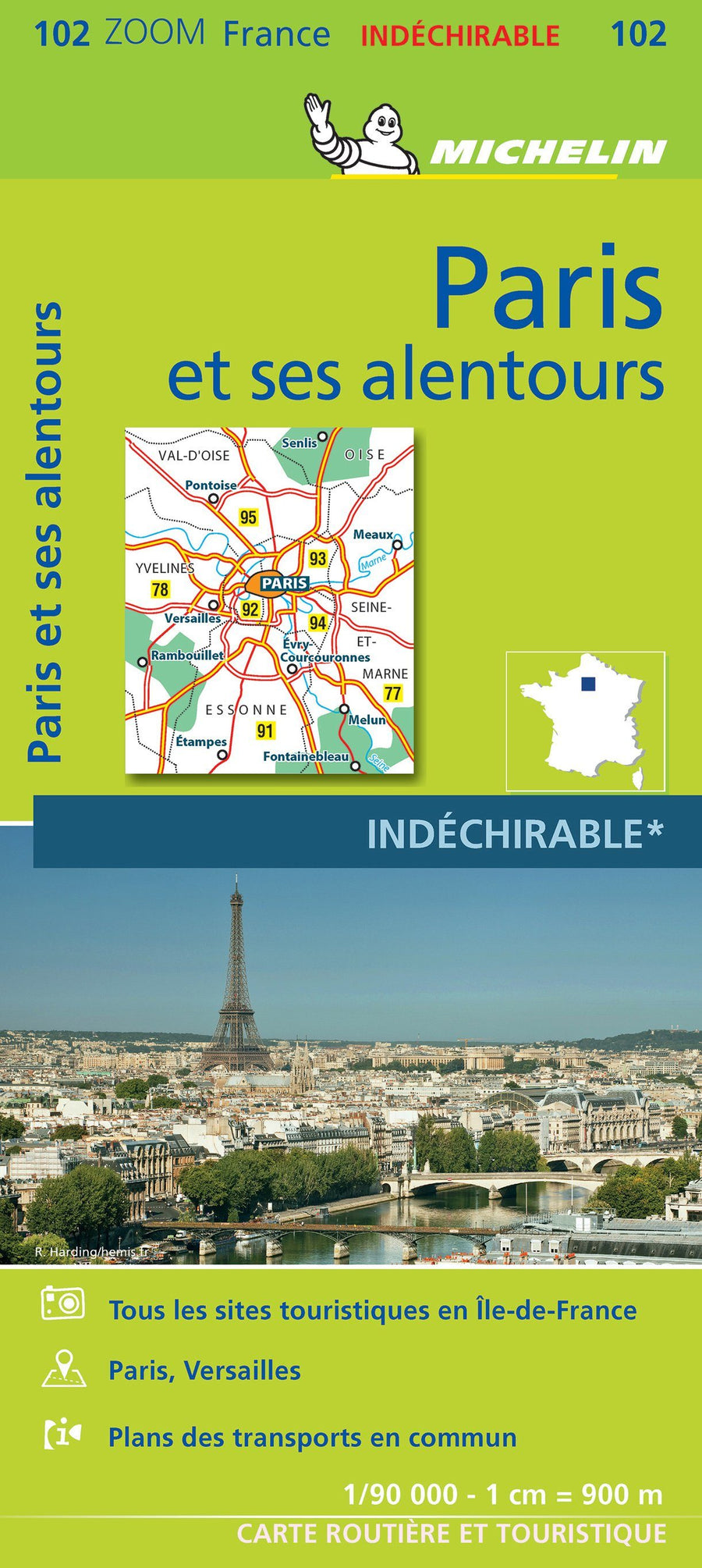Carte routière n° 102 - Paris et ses alentours (indéchirable) 2021 | Michelin carte pliée Michelin 