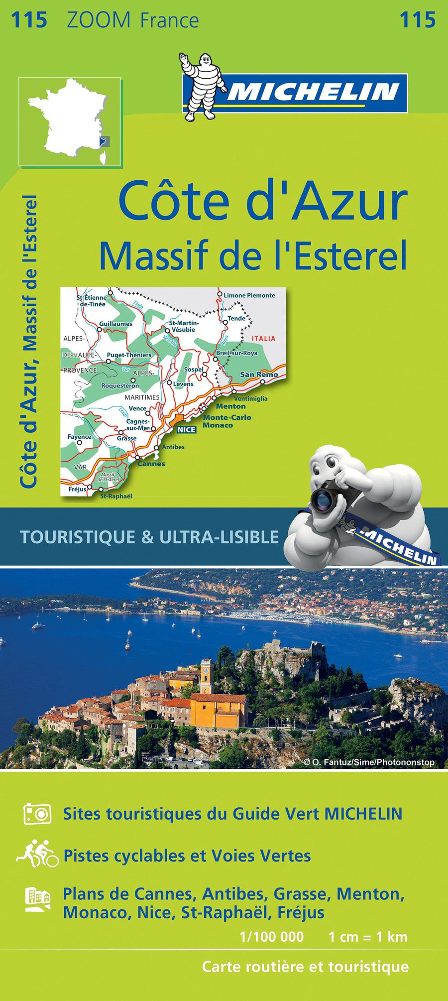 Carte routière n° 115 - Côte d'Azur & Massif de l'Esterel | Michelin carte pliée Michelin 