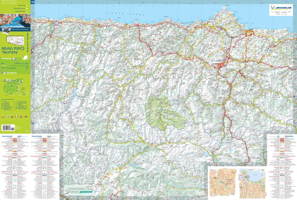 Carte routière n° 142 - Asturies & Costa Verde | Michelin - Zoom Espagne carte pliée Michelin 