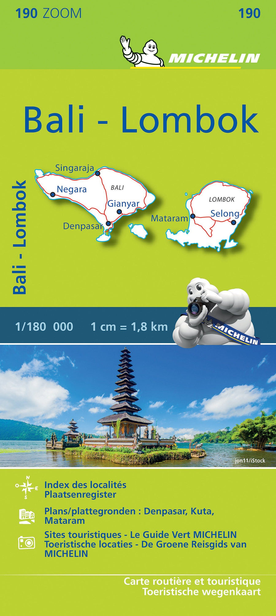 Carte routière n° 190 - Bali et Lombok | Michelin carte pliée Michelin 