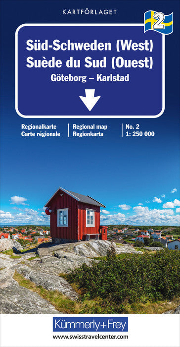 Carte routière n° 2 - Suède du Sud (ouest : Göteborg-Karlstad) | Kümmerly & Frey carte pliée Kümmerly & Frey 