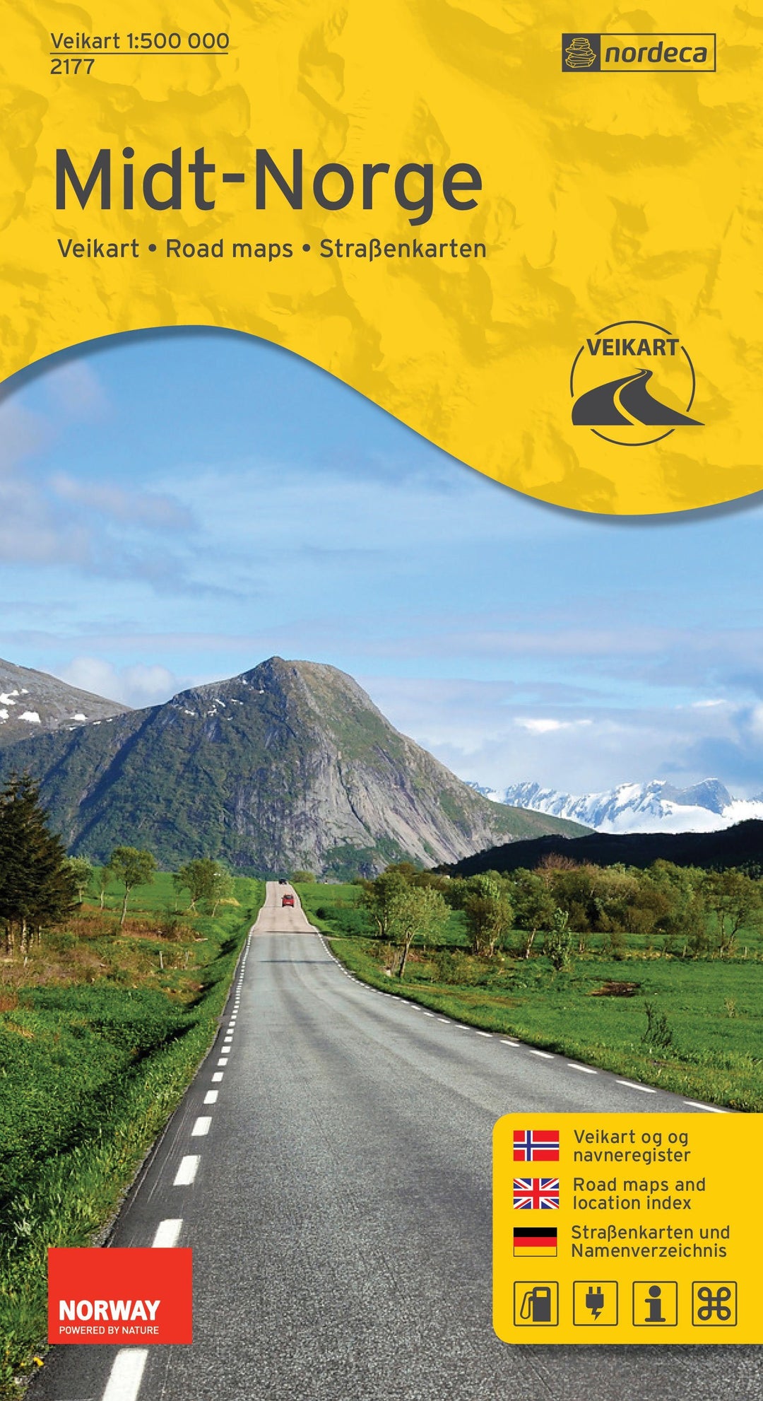 Carte routière n° 2177 - Norvège Centrale | Nordeca - Veikart carte pliée Nordeca 