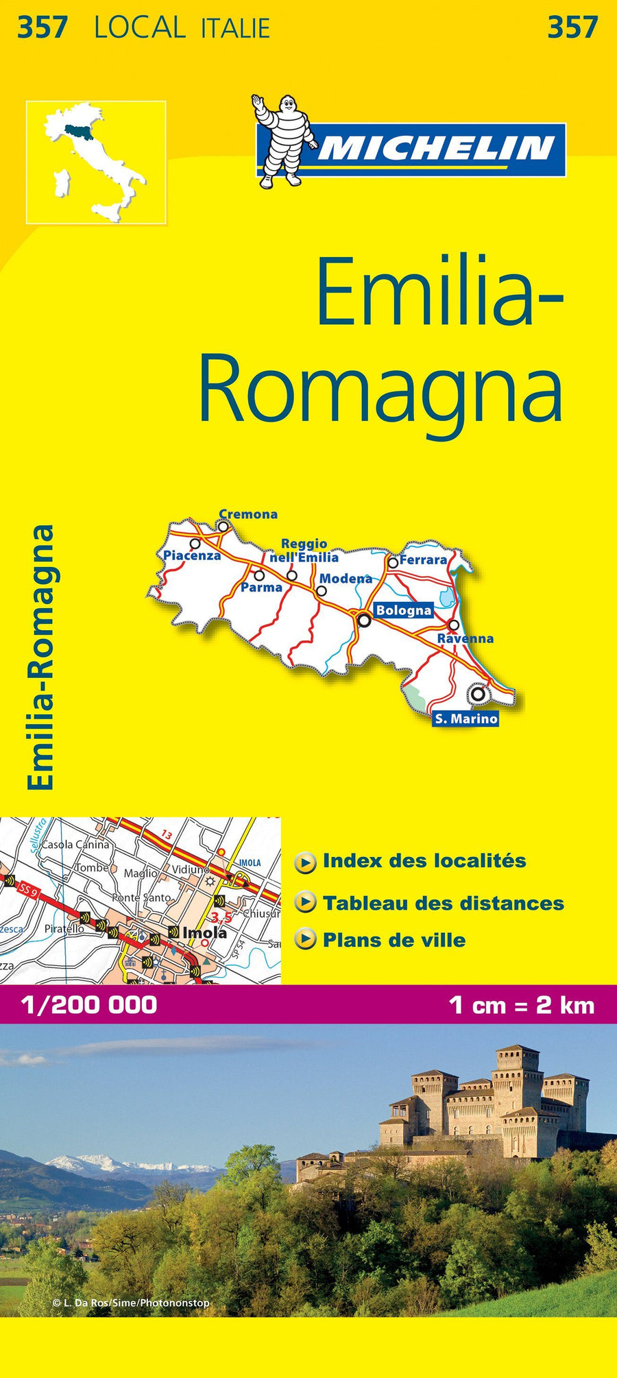 Carte routière n° 357 - Emilie-Romagne (région de Bologne, Italie) | Michelin carte pliée Michelin 