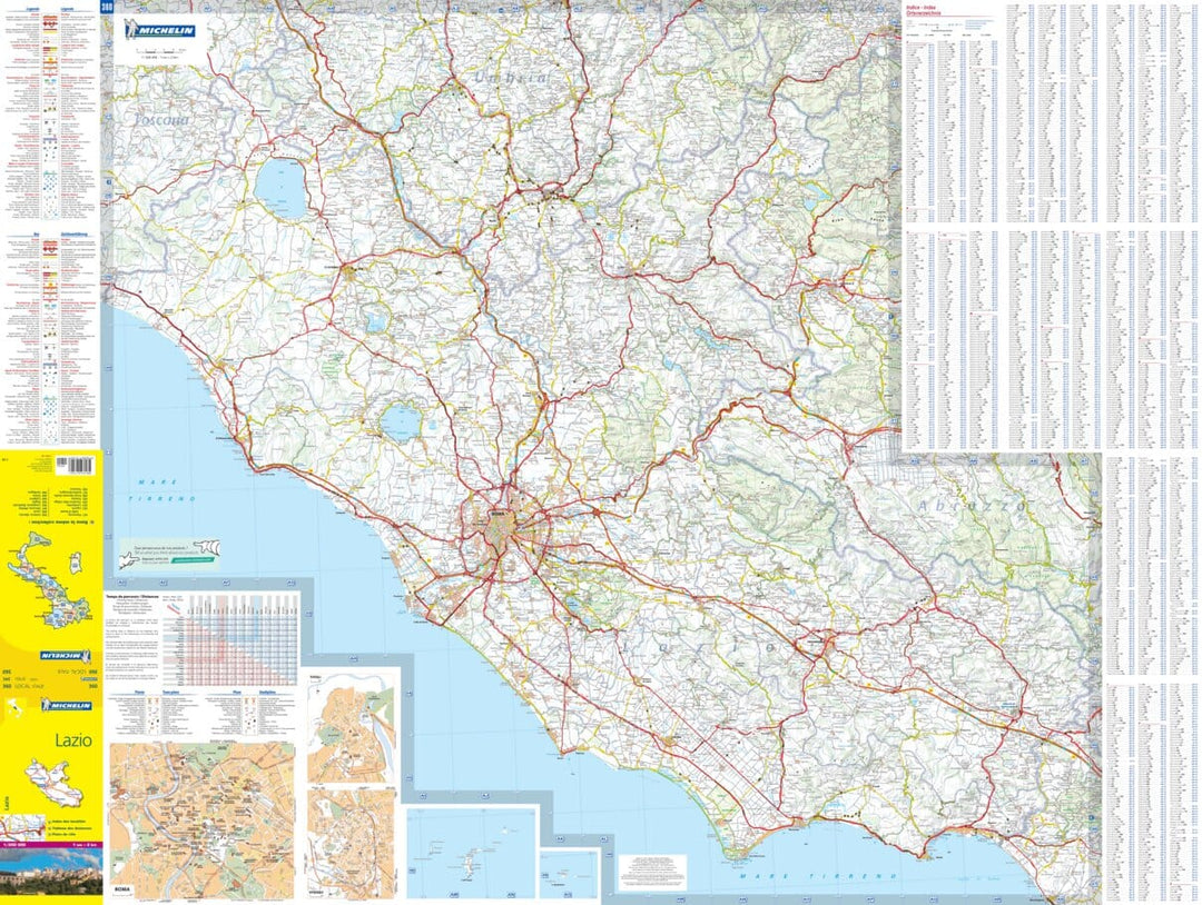 Carte routière n° 360 - Lazio, Latium (région de Rome, Italie) | Michelin carte pliée Michelin 