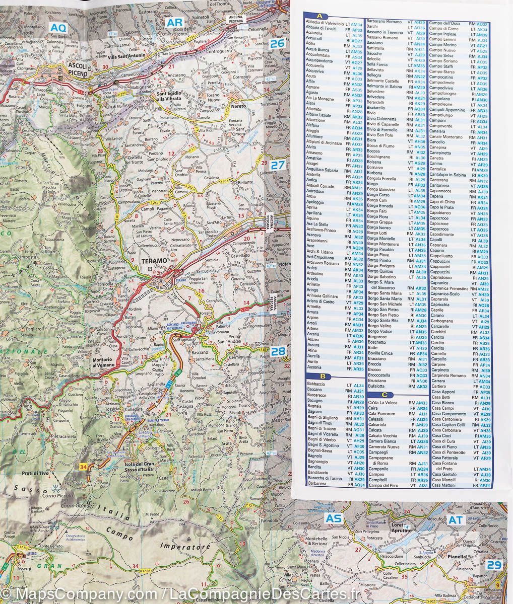 Carte routière du Lazio (région de Rome, Italie) | Michelin - La Compagnie des Cartes