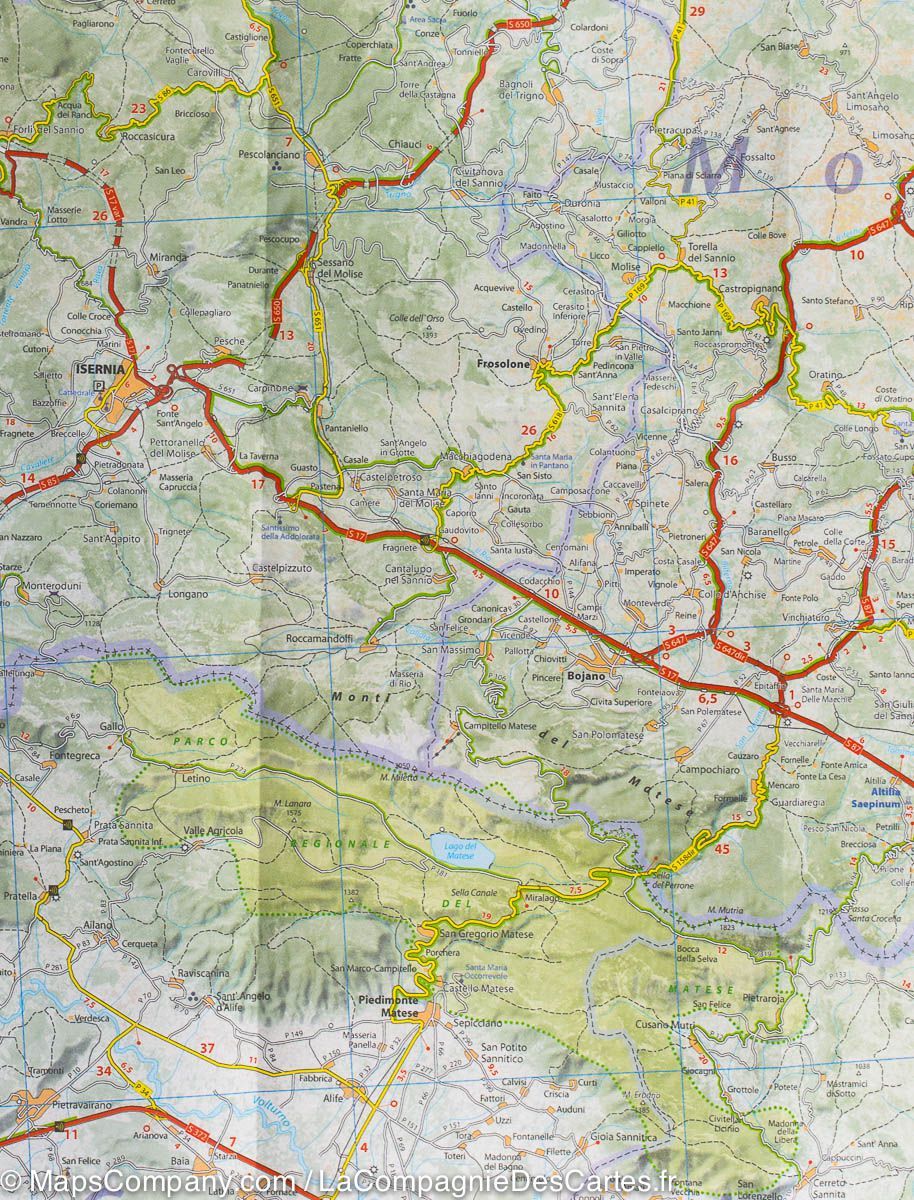 Carte routière n° 361 - Abruzzes et Molise (Région d'Aquila) | Michelin carte pliée Michelin 