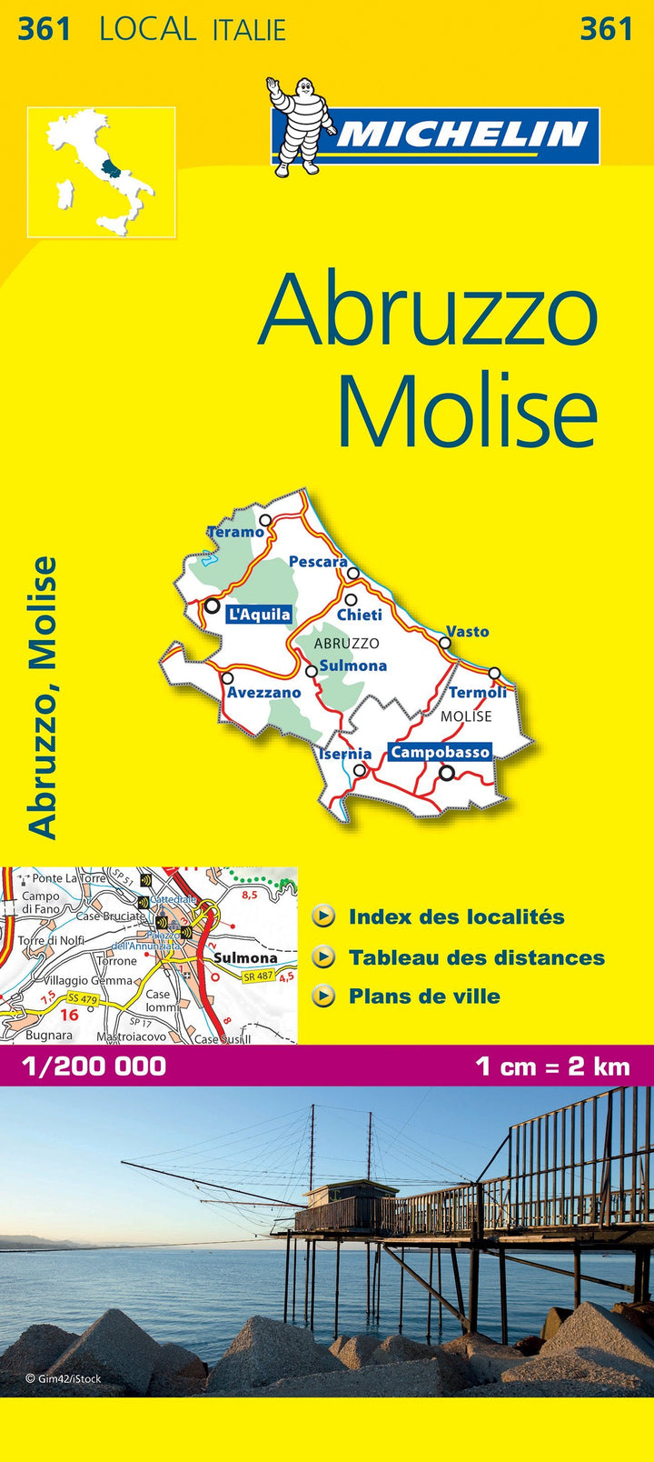 Carte routière n° 361 - Abruzzes et Molise (Région d'Aquila) | Michelin carte pliée Michelin 