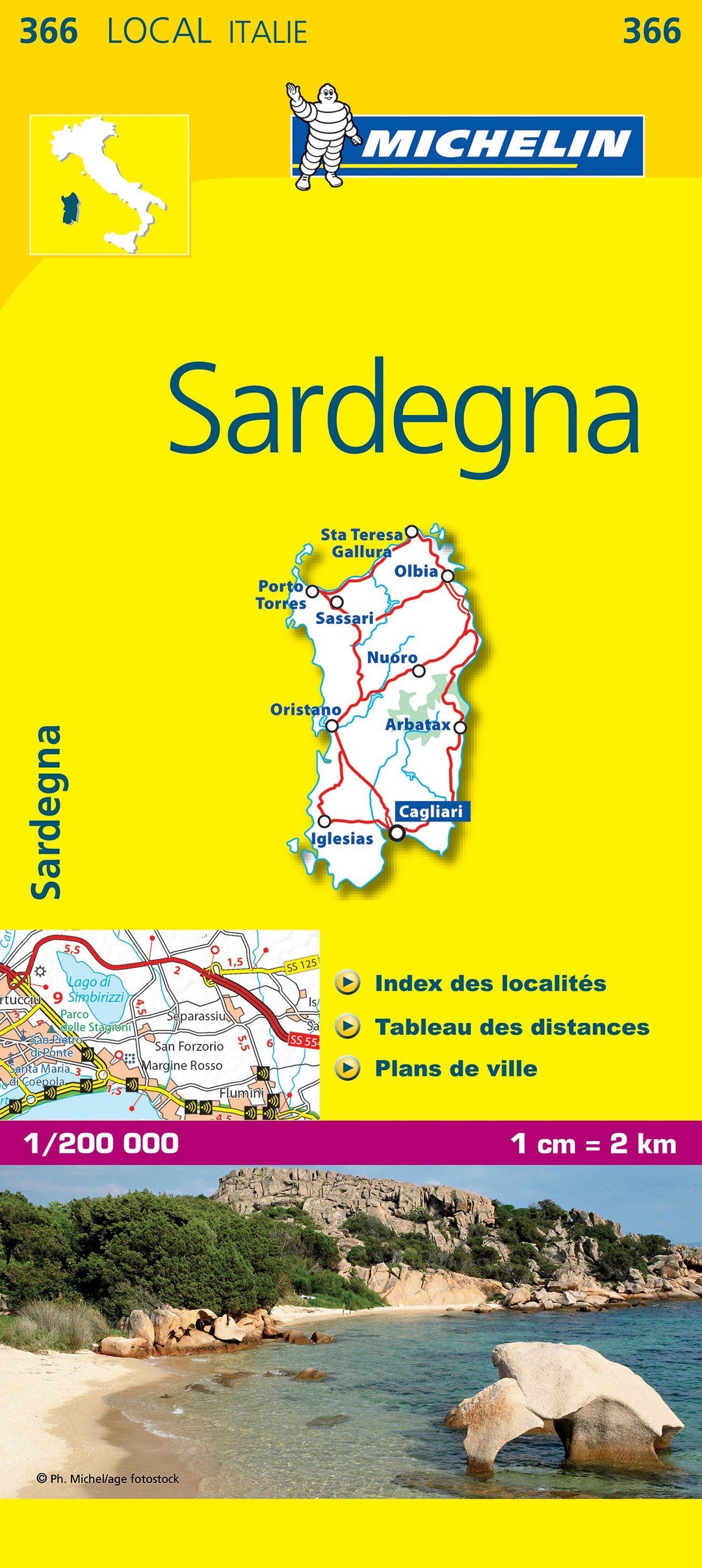 Carte routière n° 366 - Sardaigne | Michelin carte pliée Michelin 