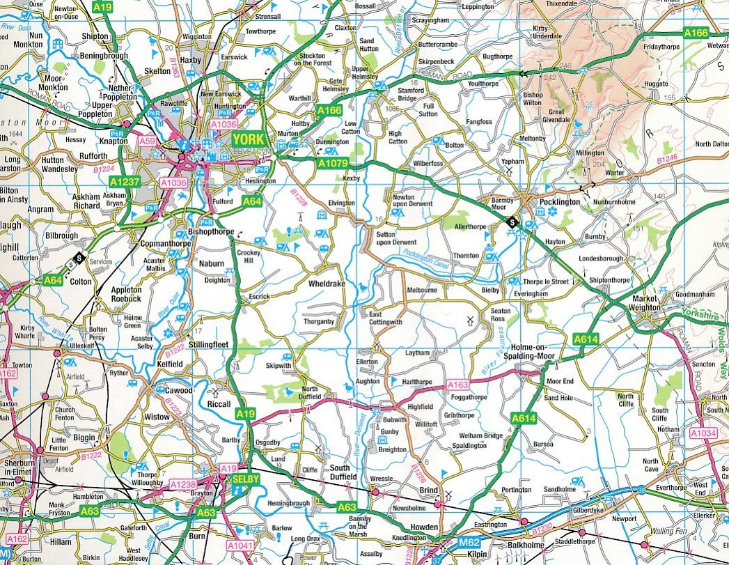 Carte routière n° 4 - Nord de l'Angleterre | Ordnance Survey - Road carte pliée Ordnance Survey 