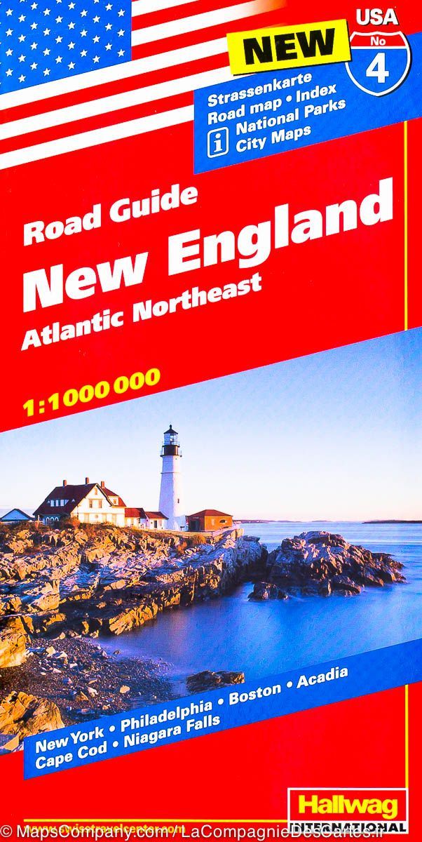 Carte routière n° 4 - Nouvelle Angleterre (USA) | Hallwag carte pliée Hallwag 