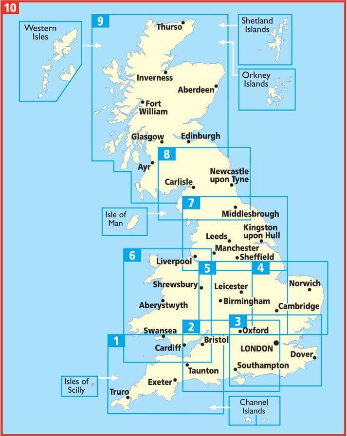 Carte routière n° 5 - Midlands et du centre de l'Angleterre | AA Publishing carte pliée AA Publishing 