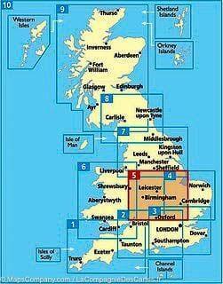 Carte routière n° 5 - Midlands et du centre de l'Angleterre | AA Publishing carte pliée AA Publishing 