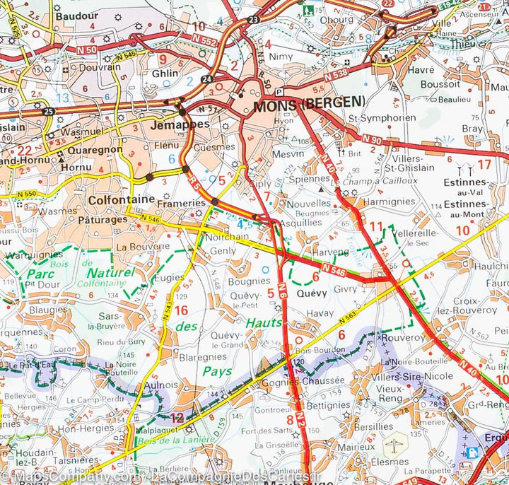 Carte routière de la Belgique Nord et Centre | Michelin - La Compagnie des Cartes