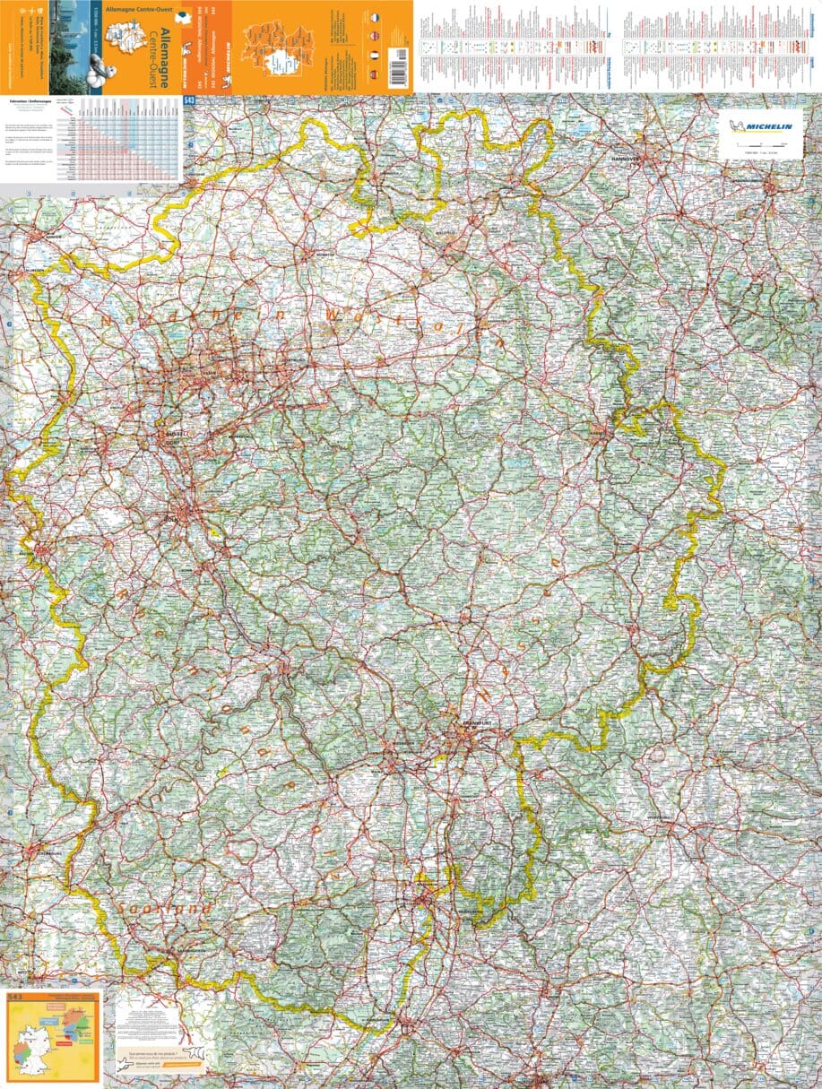 Road map No. 543 - Germany Central West | Michelin – La