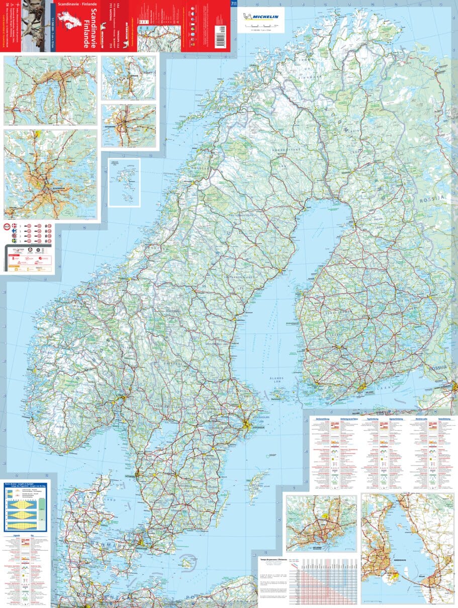 Carte routière n° 711 - Scandinavie & Finlande | Michelin carte pliée Michelin 