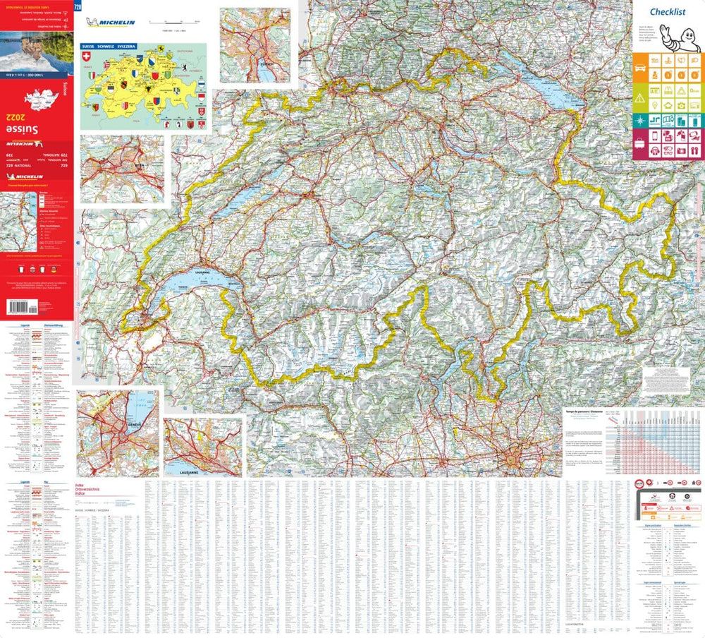 Carte routière n° 729 - Suisse 2022 | Michelin carte pliée Michelin 