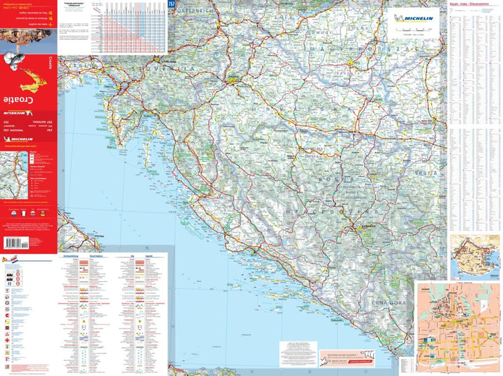 Carte routière n° 757 - Croatie | Michelin carte pliée Michelin 