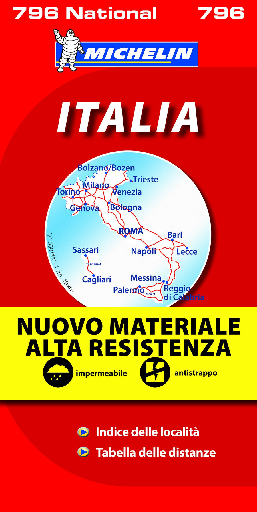 Carte routière n° 796 - Italie (résistante) | Michelin carte pliée Michelin 