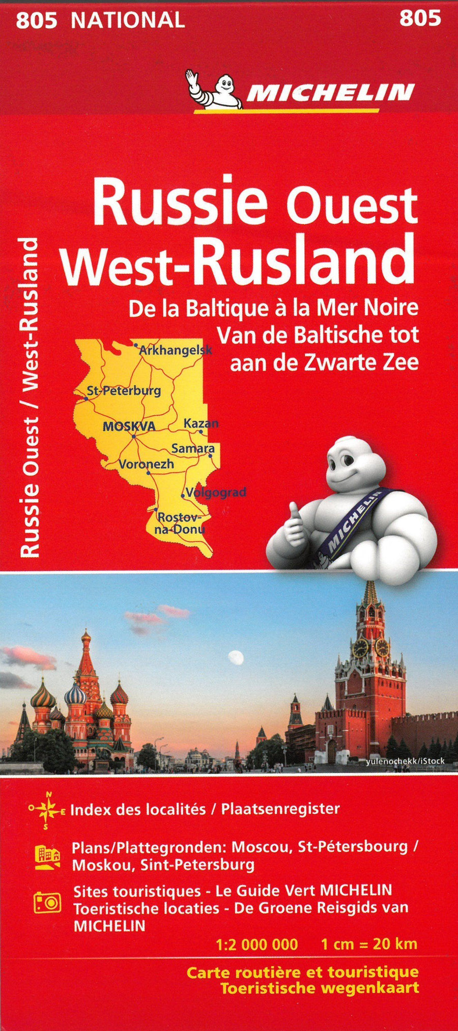 Carte routière n° 805 - Russie Occidentale, de la Baltique à la mer Noire | Michelin carte pliée Michelin 
