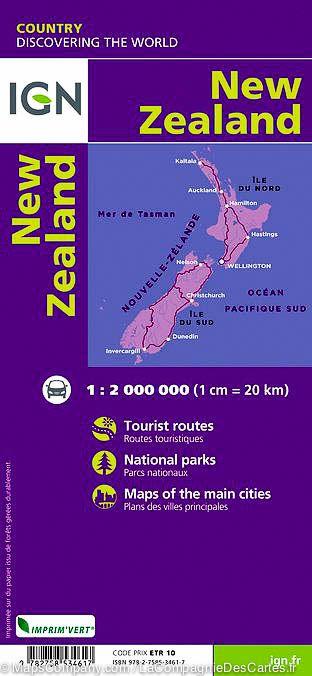 Carte routière - Nouvelle Zélande | IGN carte pliée IGN 