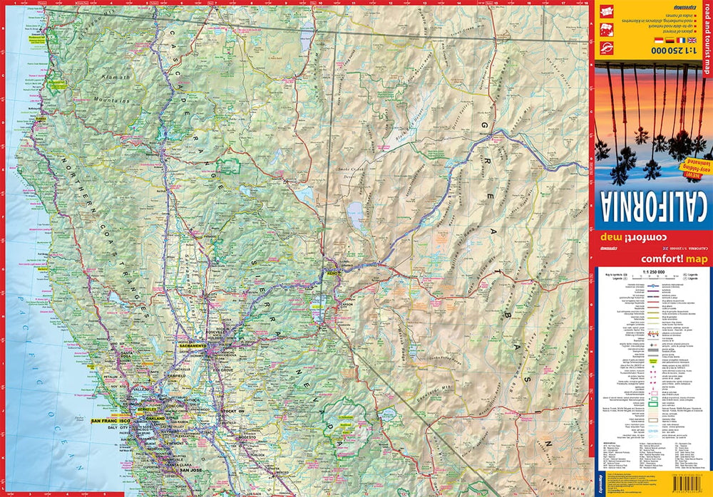 Carte routière plastifiée - Californie | Express Map carte pliée Express Map 