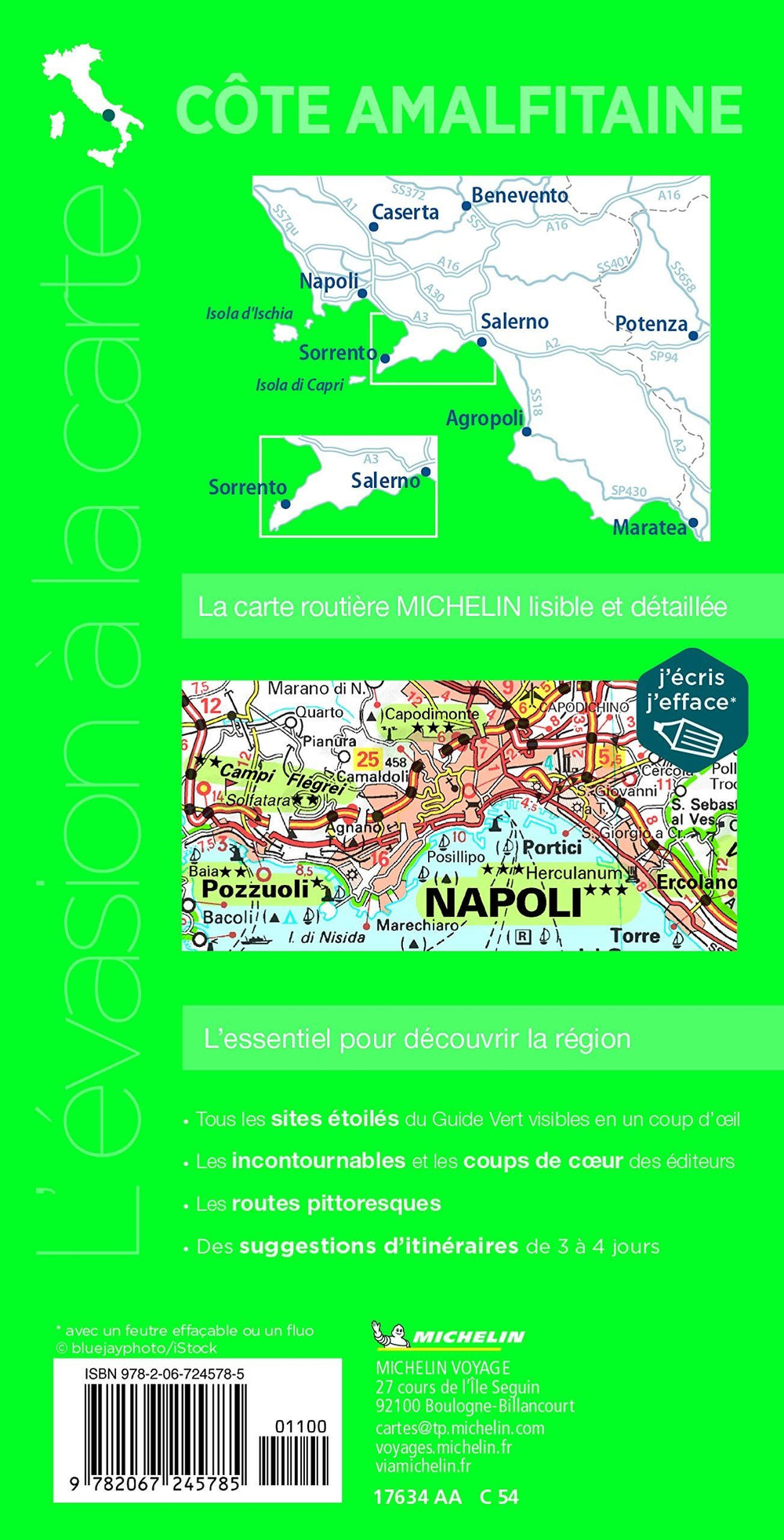 Carte routière plastifiée - Côte Amalfitaine (Naples, Pompéi, Capri, Cilento) | Michelin carte pliée Michelin 